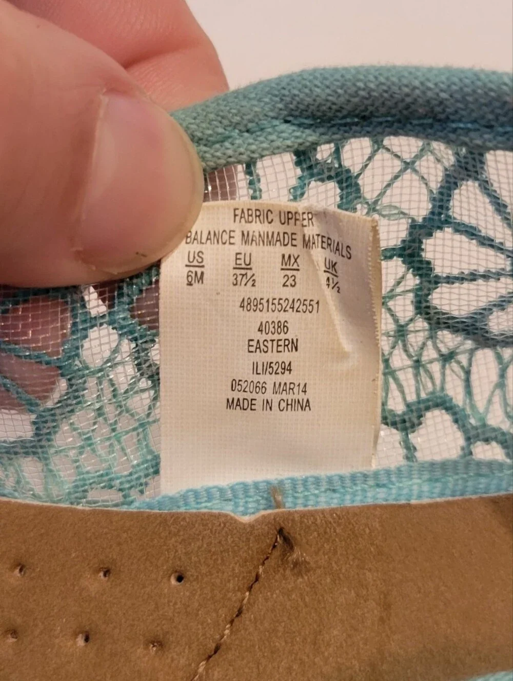 BONGO Women's Aqua Lace Slip-On Flats. Worn Once For Easter.